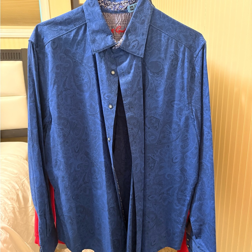 Robert Graham Blue Paisley Shirt Jacket